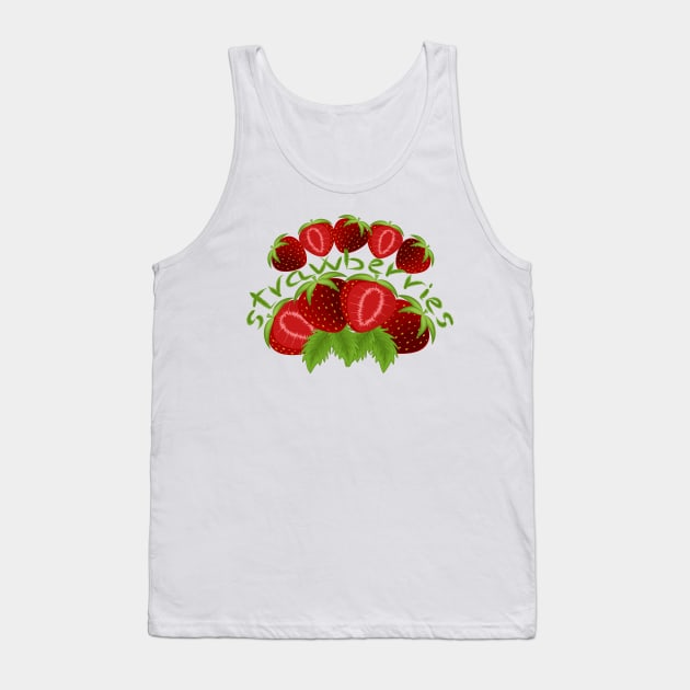 Strawberries Tank Top by Designoholic